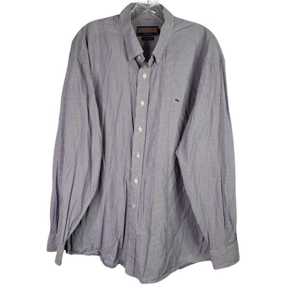 Vineyard Vines Whale Shirt Men's XL Striped LS Button Up Shirt Resort Wear - Picture 2 of 9